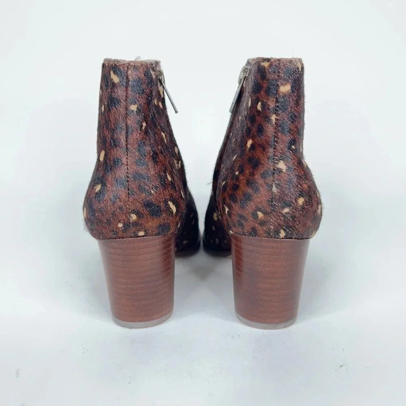 Madewell Rosie Ankle Boot Leopard Print Calf Hair Leather Brown Zipper Size 6.5 - Picture 7 of 13